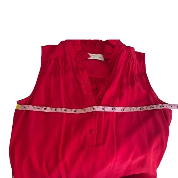 Amanda Uprichard 100% Silk Red Waist Tie Shirt Mini Dress Size Small - Picture 7 of 10
